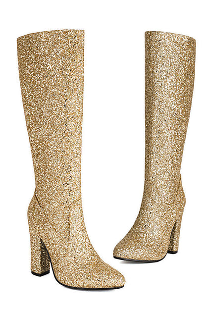 Sparkly laarzen met hoge hak